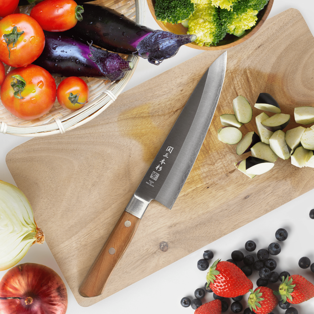 Premium Kasumi Steel Japanese Santoku Knife – Handmade Yoshida Hamono Kitchen Knife, Magnolia Wood Handle, Razor Sharp Stainless Steel Blade, Made in Japan
